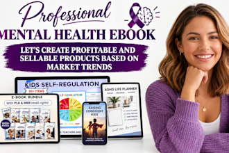 design self help ebooks, mental health workbooks and journals in canva