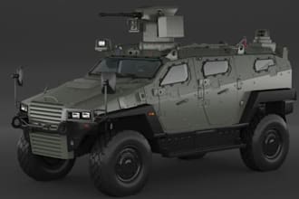 create realistic 3d military vehicle models for games and rendering