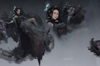 draw custom 2d character art for games and stories