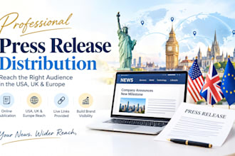 distribute a product launch press release to uk usa canada europe  audiences