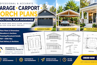 design florida tx garage carport porch structural plan drawing