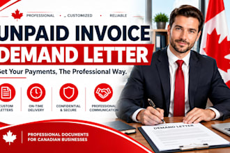 draft a professional unpaid invoice demand letter for canadian businesses