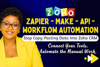 integrate zoho CRM with zapier make API and automate workflows zapier automation