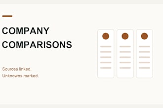 compare five companies using linked public sources