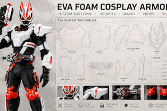 create  custom eva foam cosplay armor, helmets, masks, props, patterns and ship