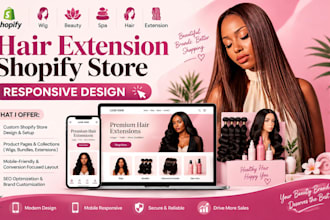 design hair extension store shopify hair extension beauty spa website