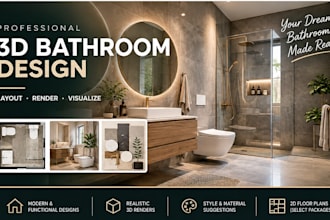 design your bathroom or toilet interior in 3d
