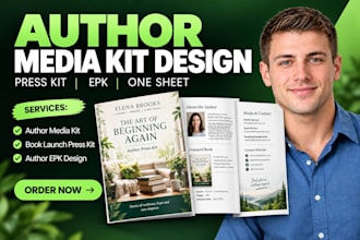 design book author media kit, book one sheet epk, author press kit press release