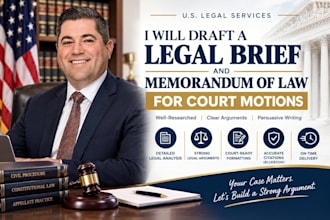 draft legal brief and memorandum of law for court motions