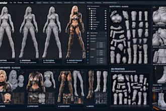 create a custom 3d character model for games, cosplay and 3d printing