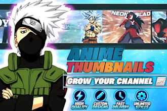design eye catching anime youtube thumbnails