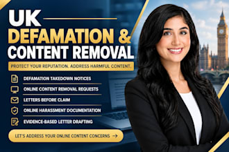 draft UK defamation takedown notice and letter before claim