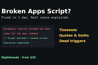 fix one broken apps script or google sheets automation