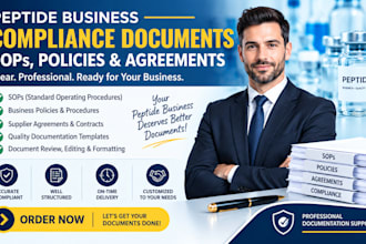 draft peptide compliance documents, sops, policies and agreements