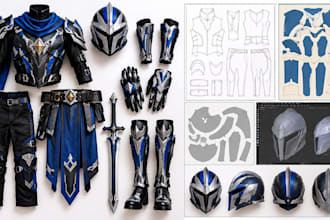 create cosplay sewing patterns and eva foam armor, helmet and props