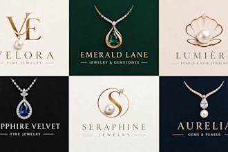 design a professional, jewelry, elegant, gemstone, necklace, beauty pearl logo