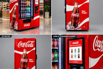 design vending machine wrap or automated kiosk vinyl graphics