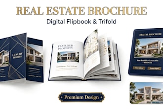 design digital brochure, flipbook, trifold brochure for a real estate business