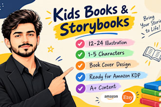 illustrate kids books and storybooks for amazon KDP
