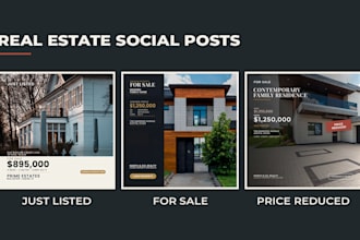 design real estate social media posts and property ads
