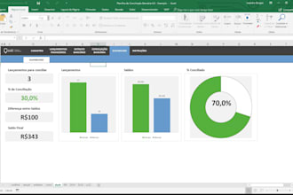 reconcile bank statements and create excel financial reports