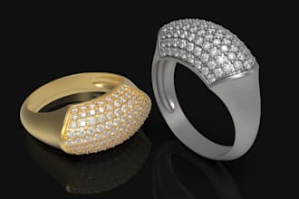 create custom jewelry cad design for rings, pendants and earrings for casting