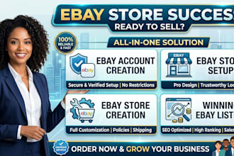 do ebay account creation, ebay store setup, ebay store creation, ebay listing