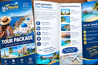 design travel tourism vacation brochure tour package flyer itinerary layout