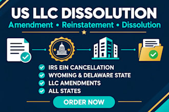 do US llc amendment, reinstatement dissolution and address change for all states