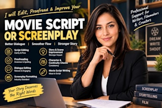 edit proofread movie script, screenplay script editing movie script writing