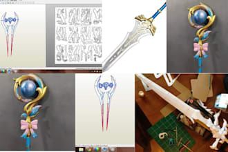 cosplay creation weapon pepakura template printable papercraft patterns 3d props