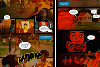 do 2d comic book illustration, 2d comic children illustration, nsfw comic artist