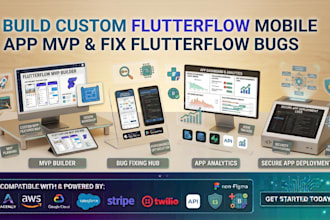 build custom flutterflow mobile app mvp and fix flutterflow bugs