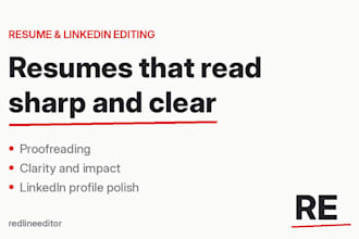 edit and proofread your resume and linkedin profile