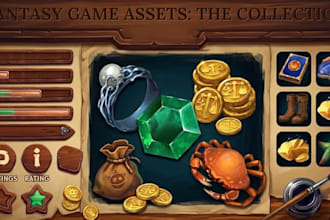 create 2d game icons, assets, UI items, object and game UI for your mobile game