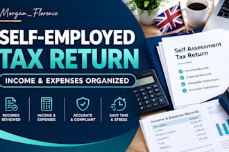 prepare your UK self employed tax return and organize income records