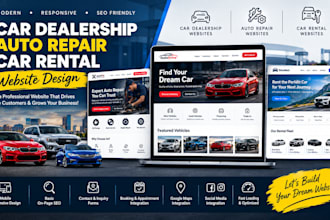 car dealership website auto repair website car rental company website