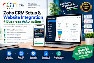 set up zoho CRM, integrate your website and automate business workflows