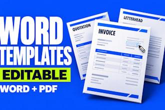 create branded word quote invoice and letterhead templates