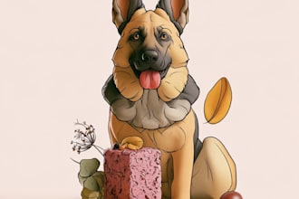 draw awesome pet line art