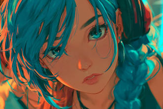 illustrate fantasy anime heroes and villains