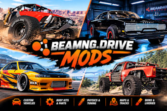 build custom beamng mods vehcles, track and map and convert mods