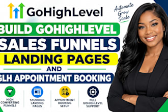 build gohighlevel sales funnels landing pages and ghl appointment booking