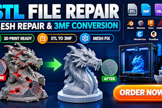 repair stl files, fix meshes, and convert stl to 3mf, 3d printing