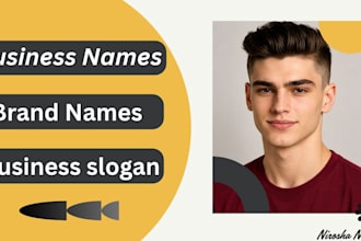 create a unique business name, brand name and catchy slogan