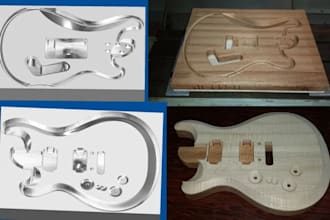 design electric guitar parts bass body model for cnc machining and 3d printing