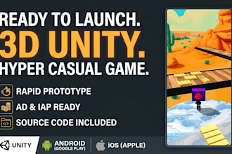 develop a unity hyper casual game or rapid prototype