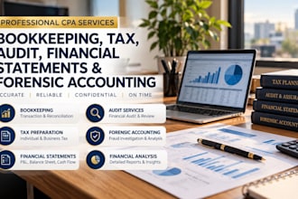 do bookkeeping, financial statement, UK, USA tax returns, personal tax, llc tax