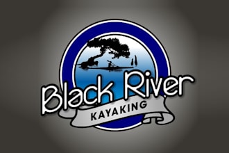 make fun attractive kayaking logo for black river kayaking