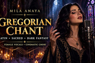 record gregorian chant, latin chant, sacred, choir cinematic vocal, dark fantasy